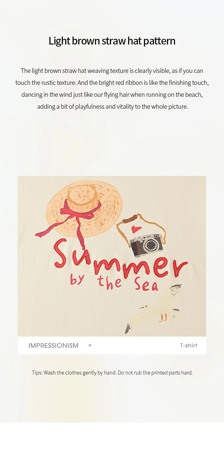 MISHOW Women's Print T-shirt 2025 Summer New Loose Casual T-shirt Ladies Round Neck Short Sleeve Tee Female Clothing MXE34T0559