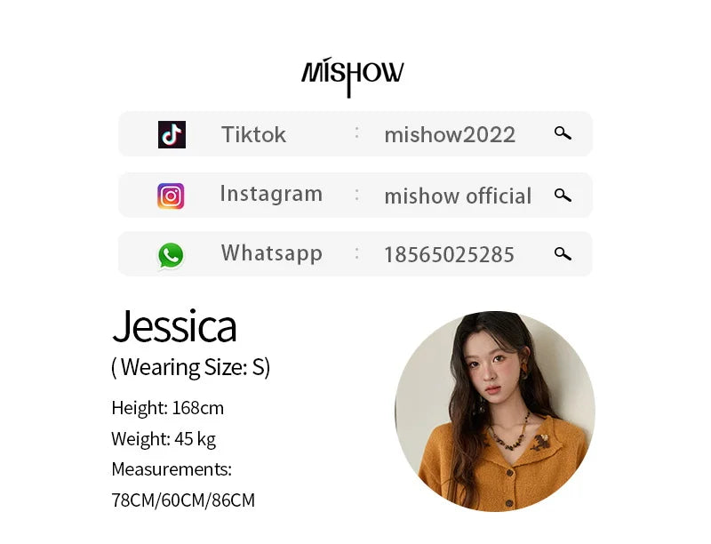 MISHOW Orange Cardigan Women 2025 Winter Retro Openwork Crochet Pattern Knit Top Loose Warm Flared Sleeves Sweater MXE87Z2685