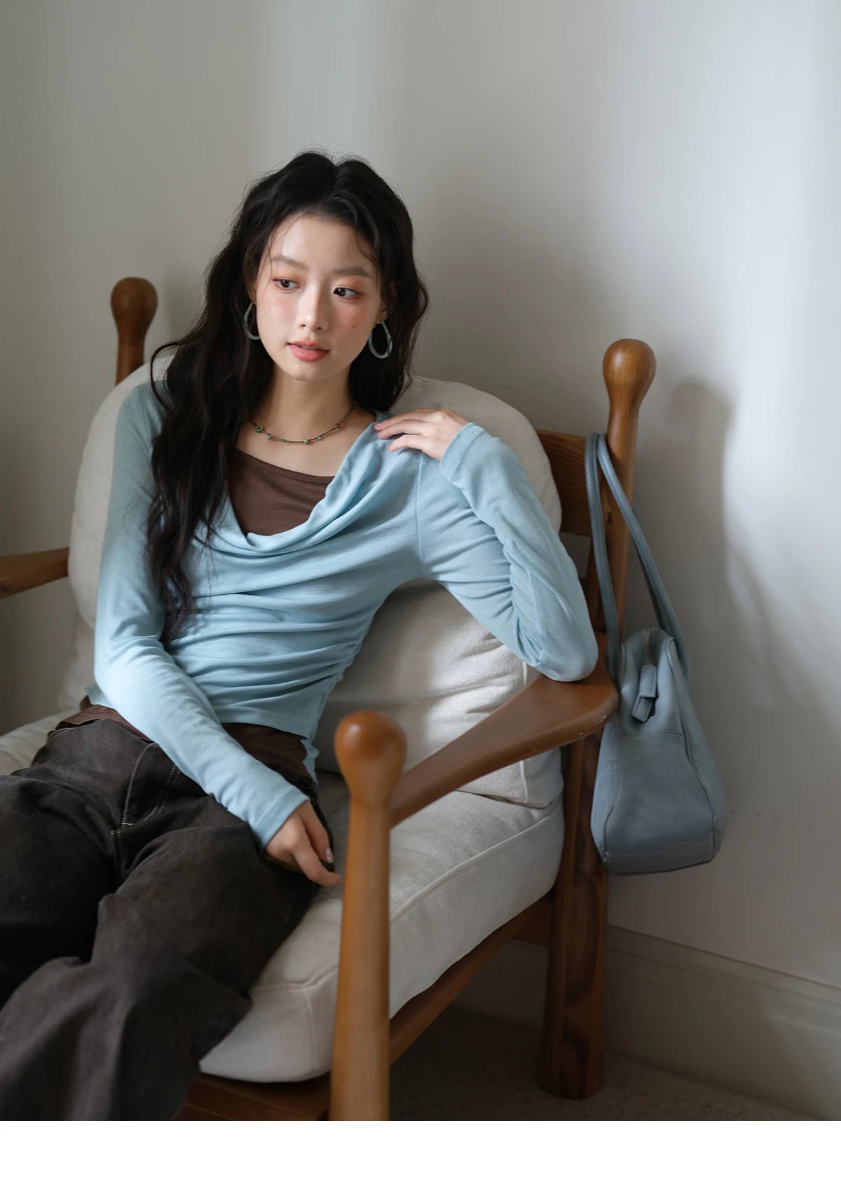 MISHOW Multi Colored Fake Two-piece Knitted Sweater 2025 Autumn Swinging Collar Casual Tops Contrasting Waist Top MXE42Z1341