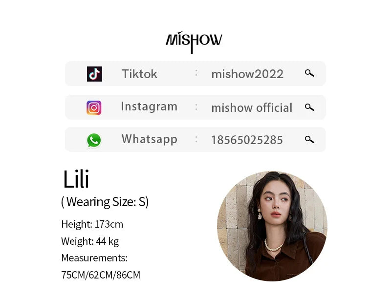 MISHOW Brown Corduroy Shirt Women 2025 Retro Long Sleeves Raw Edge Pocket Loose Casual Shirt Autumn Women's Tops MXE47C2419