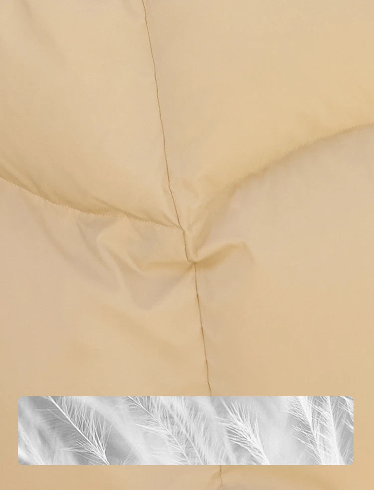 MISHOW White Duck Down Coat Hooded Long Removable Fox Fur Collar Down Jacket Zipper Design Warm Wind Resistance Coat MXD55Y0052