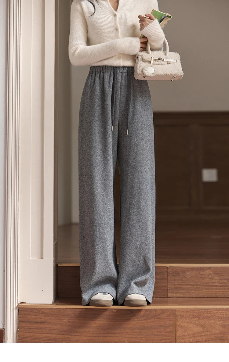 MISHOW Wide Legged Pants Women's Casual Versatile Long Pants 2025 Fall Winter New Korean High-waist Thin Pants MXD34K0824