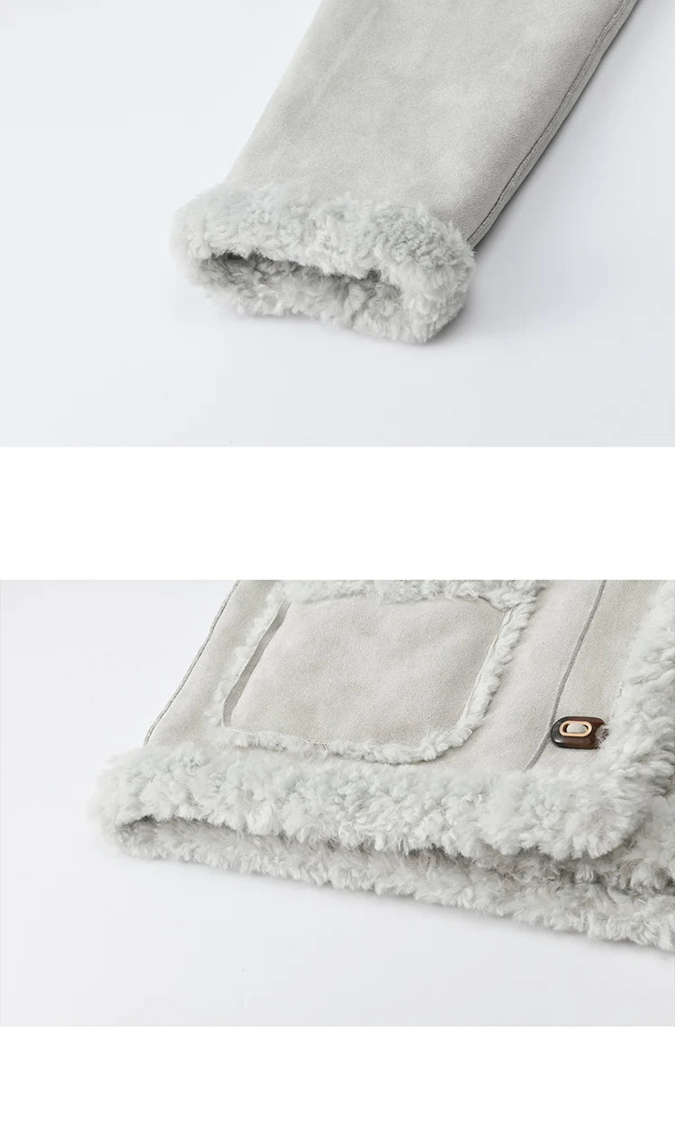 MISHOW Winter Jacket Women 2025 Elegant Luxury Suede Composite Fur Stand-up Collar Short Jacket Windproof Warm Coat MXE87W0941