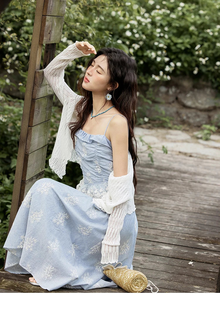 Mishow Print Embroidery Sleeveless Camisole Dress MXE31L2201