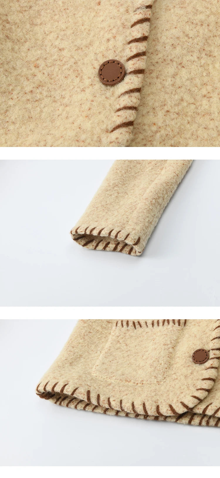 MISHOW Women Winter Jacket 2025 Fashion New Apricot Round Neck Single-breasted Wool Coat Elegant Commuting Short Coat MXE88W0885