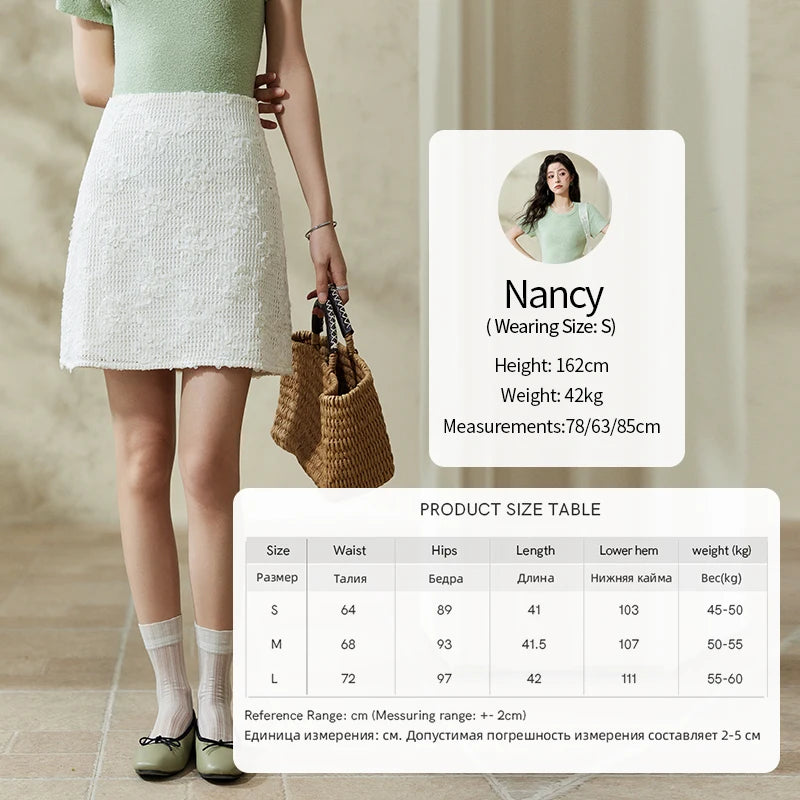 Mishow Lace Jacquard High Waist A-Line Mini Skirt MXE13B0646