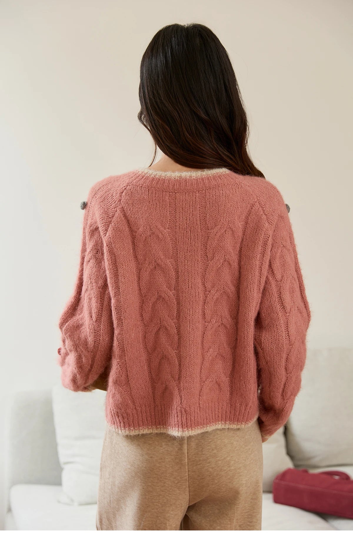 MISHOW Hand-crocheted Knitted Cardigan for Women 2025 Autumn Luxury Long Sleeves Wool Blended Loose Casual Tops MXE48Z2575