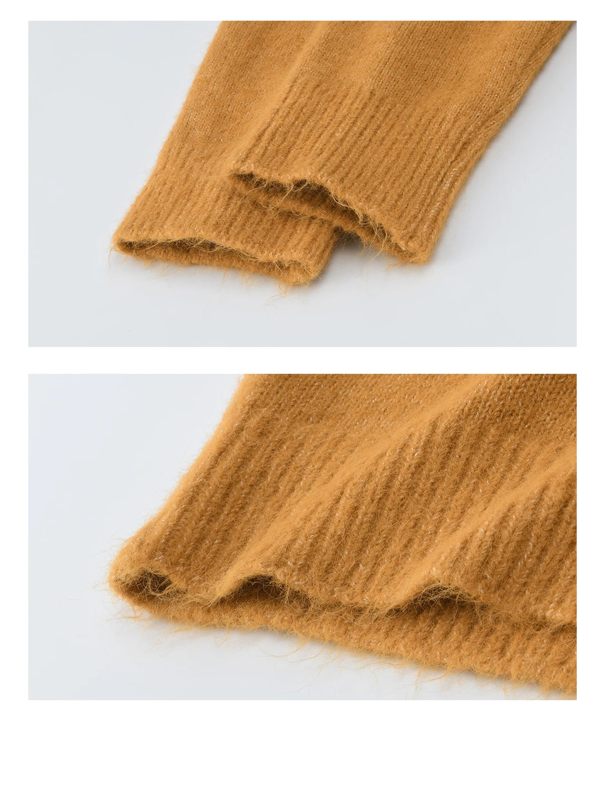 MISHOW Women's Yellow Knitted Sweater 2025 Autumn Winter Bow Collar Splicing Lace Tops Loose Warm Pullover Sweaters MXE94Z2971