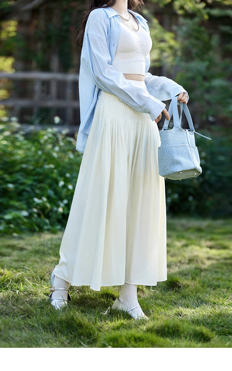 MISHOW Casual Versatile Skirt Women 2025 Spring Solid New A-line Slim Long Skirts Female Fashion High Waist Clothing MXE12B0663