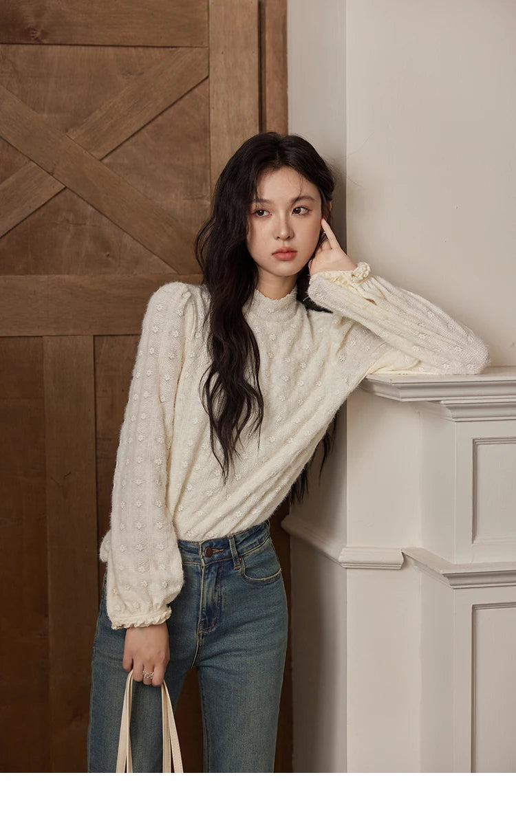 MISHOW Sweet Sweater Cardigan Women 2024 Autumn Winter French Gentle Slim Single Breasted O-Neck Wool Knitted Jacket MXD55Z1030