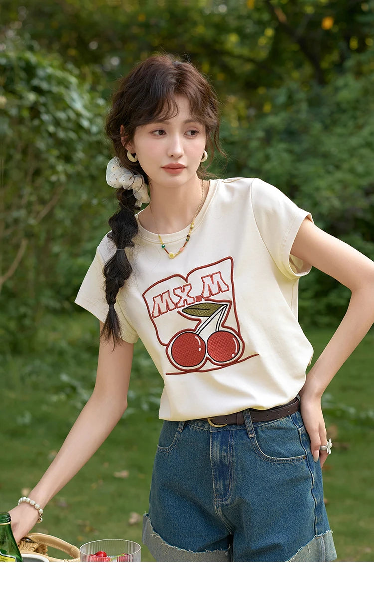 MISHOW Denim Shorts Cotton Elastic for Women 2024 Summer Korean High Waist Curled Edge Pants Casual Slim Short Pants MXD30K0659