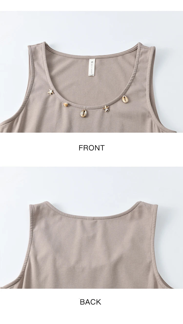 MISHOW Holiday Summer Vest Dresses Women 2025 New Solid Sleeveless Round Neck Slimming Long Dress Female Fashion MXE33L2205