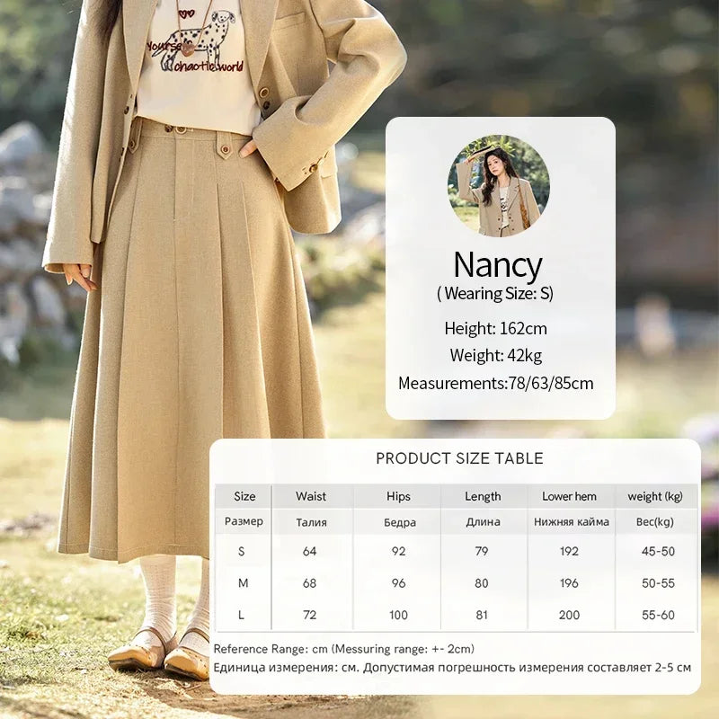 MISHOW Skirt Jacket For Women Separately 2025 Spring New Casual Vintage Blazer Jacket Pleated Skirt Fashion Blazer MXE11W0712