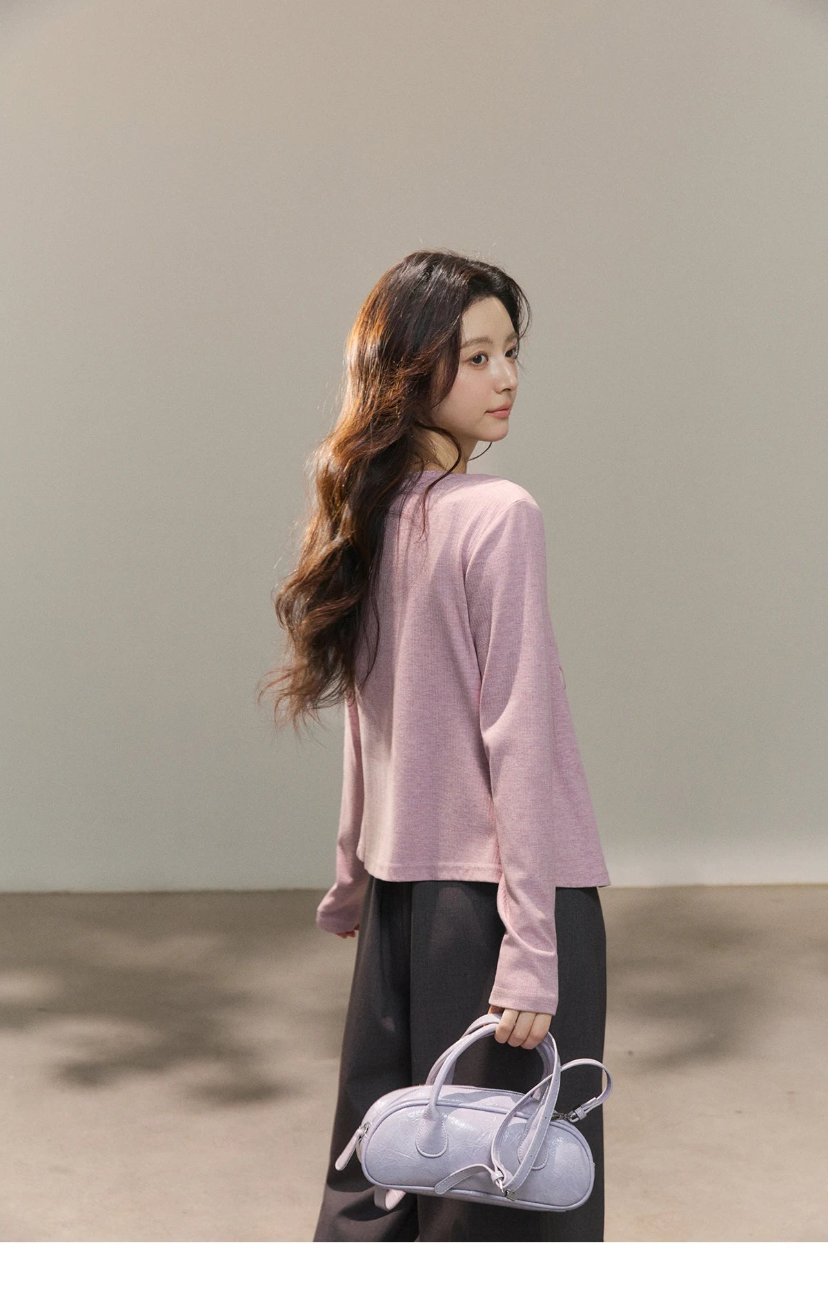 MISHOW Women's Purple Knitted Two-Piece Set 2026 Spring Knitted V-neck Lace-Up Cardigans Camisole Irregular Tops Set MXF13Z2998