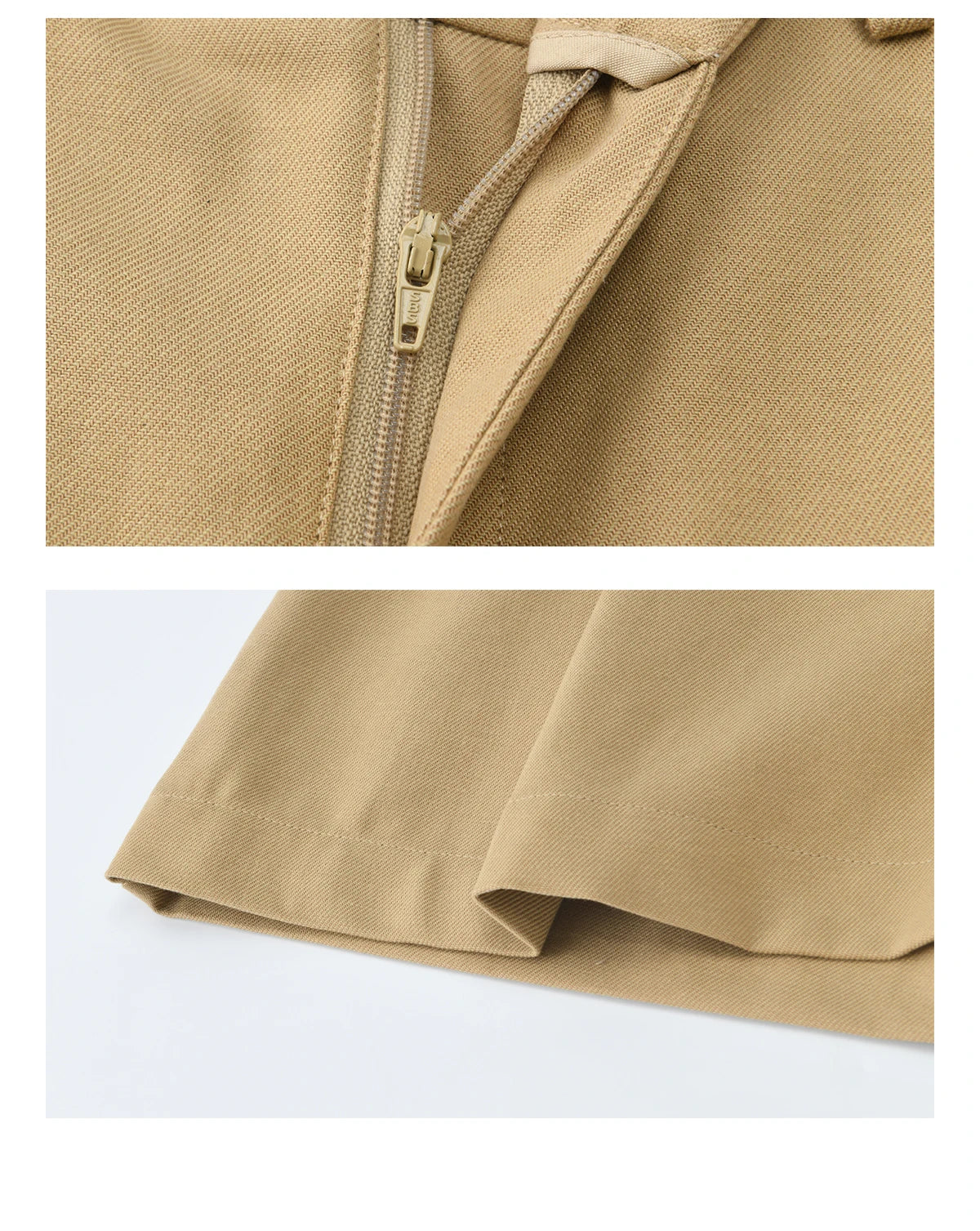 MISHOW Women's Khaki Three-Piece Set Spring Cropped Lapel Short Jacket Irregular Polka Dot Vest Wide Leg Pants Set MXF13T1478