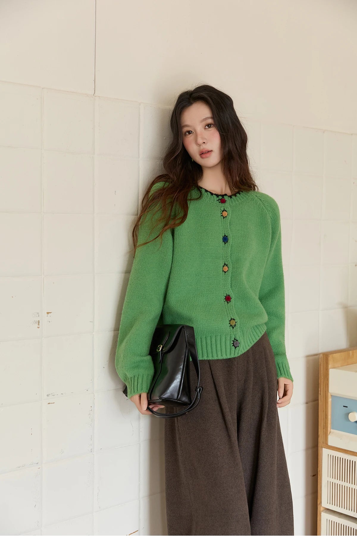 MISHOW Women Pants 2025 Autumn Winter Retro Brown Wide-leg Pants High Waist Design Loose Casual Drape Pants MXE88K1122