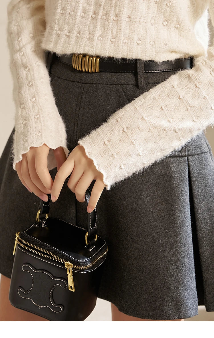 MISHOW Lace Bottoming Shirt Women Autumn Winter Mock Neck Long Sleeve Knitted Pullover French Warm Inner Top Female MXC58Z0481