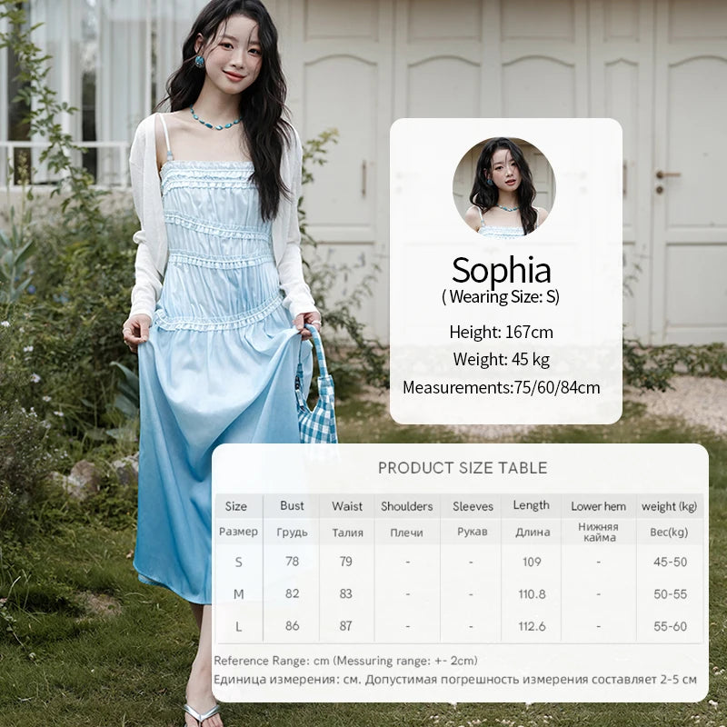 MISHOW Female Fashion Gradient Strap Dress 2025 Summer Sleeveless Black Fungal Edge Sashes Women's Vacation Dresses MXE34L2242