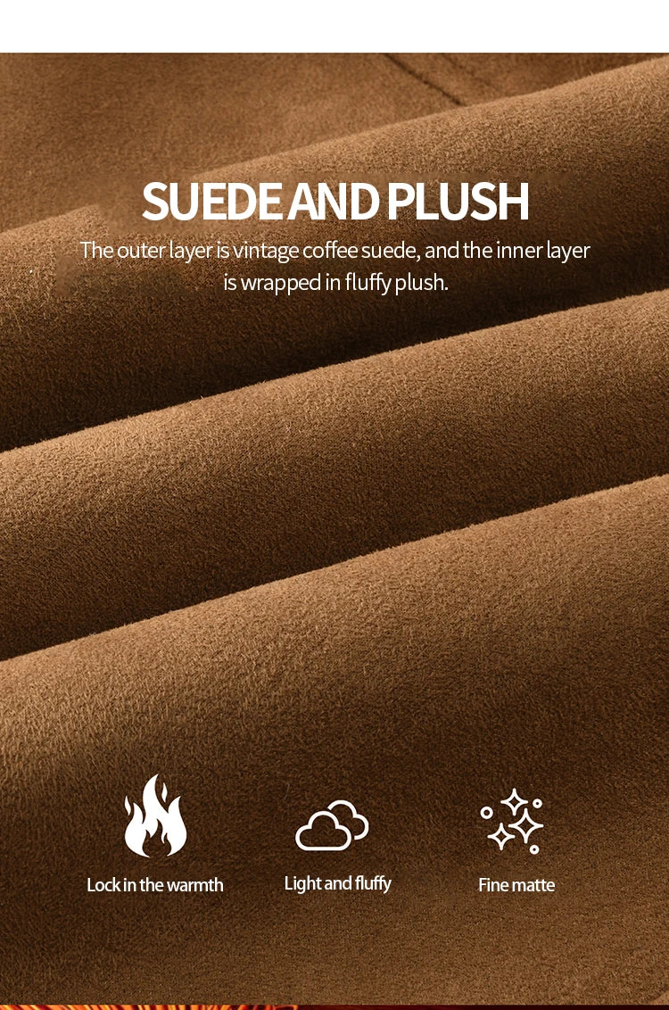 MISHOW Khaki Suede Jacket for Women 2025 Winter New Retro Stand Collar Zippered Jacket Pockets Long Sleeves Top MXE88W0886