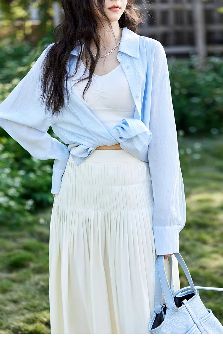 MISHOW Casual Versatile Skirt Women 2025 Spring Solid New A-line Slim Long Skirts Female Fashion High Waist Clothing MXE12B0663