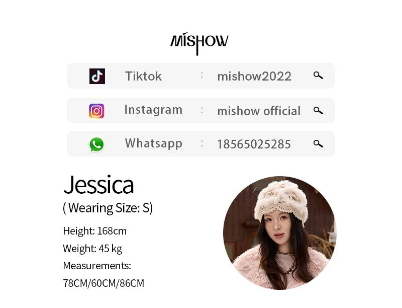 MISHOW Women's Pink Jacket 2025 Winter French Style Stand Collar Plush Patchwork Coat Windproof Warm Coat Woman MXE51W0911