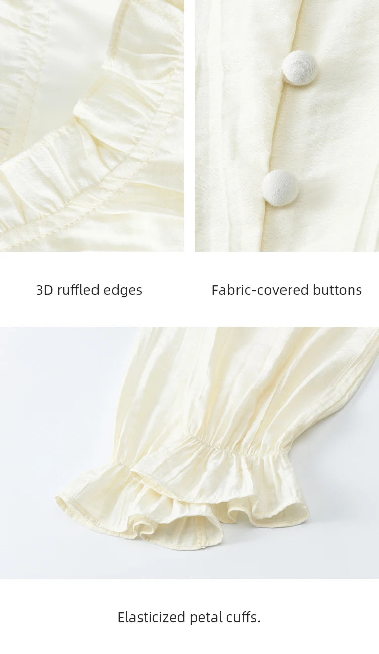 MISHOW Spring Elegant Vests Dress Separately Women 2025 Solid Long Puff Sleeve Midi Dresses Print Denim Vest Fashion MXE16L2197