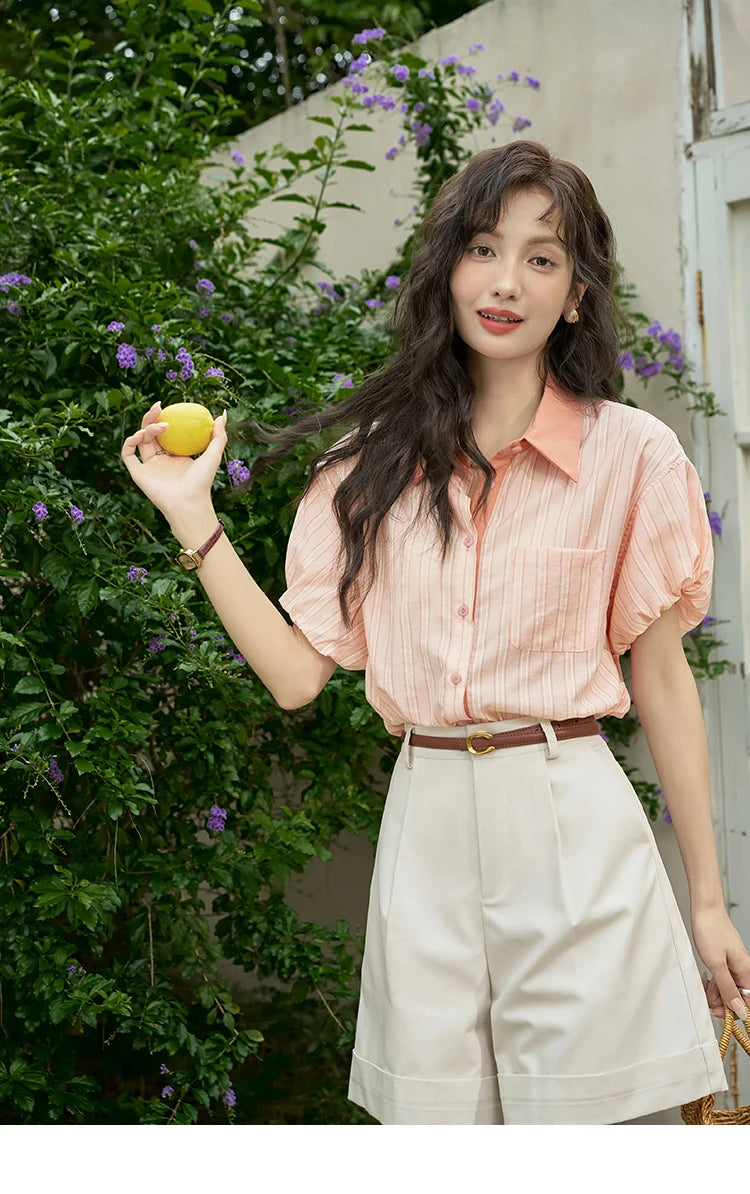 MISHOW Casual Solid Suit Short Pants for Women 2024 Summer High Waist Slim Straight Leg Pants Loose A-line Shorts MXD28K0647