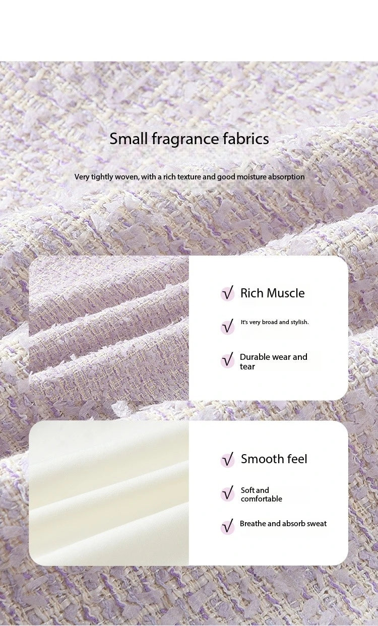 MISHOW Tassel Fragrant Coat for Women 2025 Spring Rose Buckle Weave Short Coats Elegant Square Neck Straight Coats MXE13W0733