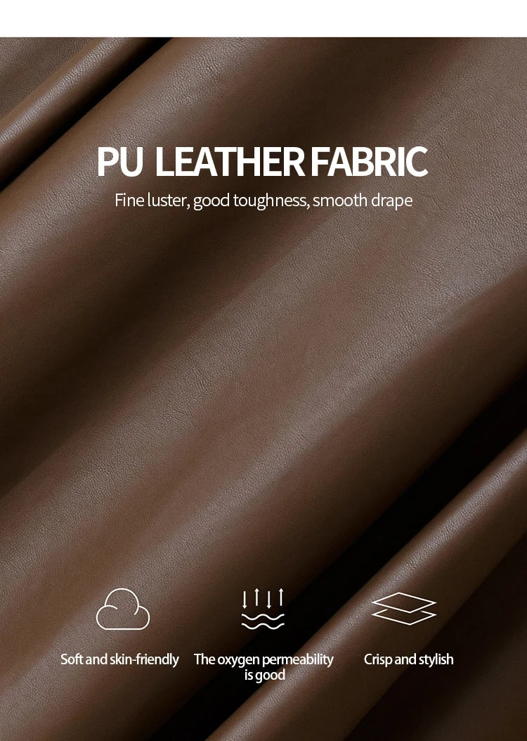 MISHOW PU Leather Skirt for Women 2025 Autumn High Waist A-line Skirt Retro Coffee Versatile Skirts Excluding Belt MXE45B2412