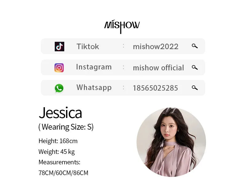 MISHOW Women's Purple Sweet Shirts 2026 Spring Ribbon V-Neck Ruffled Asymmetrical Shirt Back Lace-up Waist Casual Top MXF13X2527