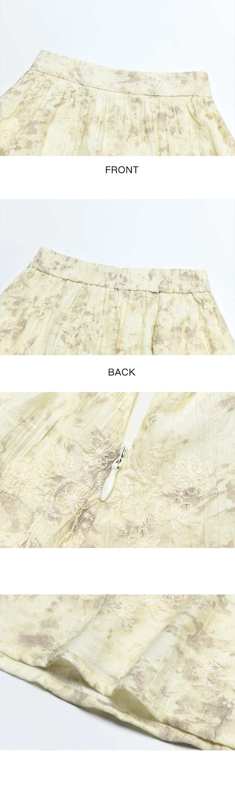 MISHOW Chinese Chiffon Embroidered Shirt A-line Skirt Separately Summer Puff Sleeve Top Rear Elastic Waist Skirt MXD24X1405