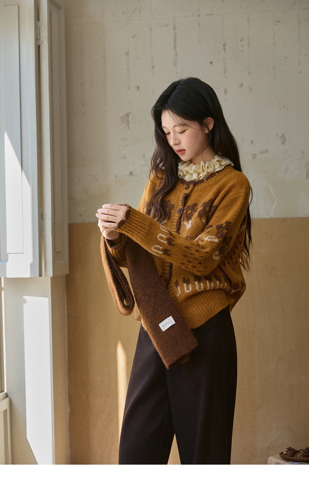 MISHOW Winter 2025 Turtleneck Knit Pullover for Women Thick Warm Fuzzy Cardigan Coat Outerwear Chic Streetwear MXE87Z2699