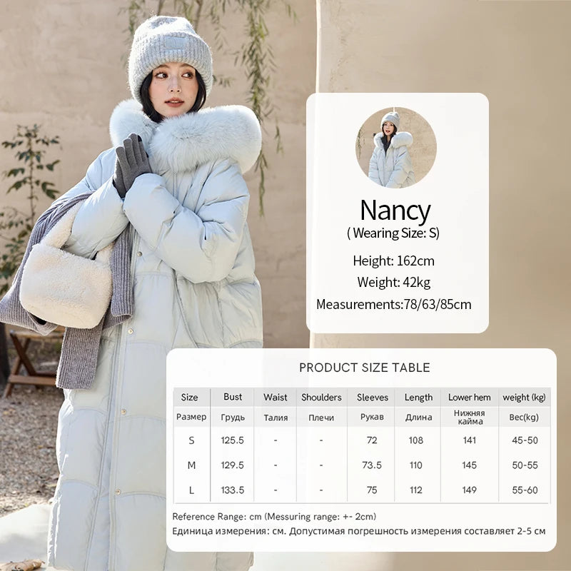 Mishow Fox Fur Collar Mid-Length Down Coat MXD54Y0050
