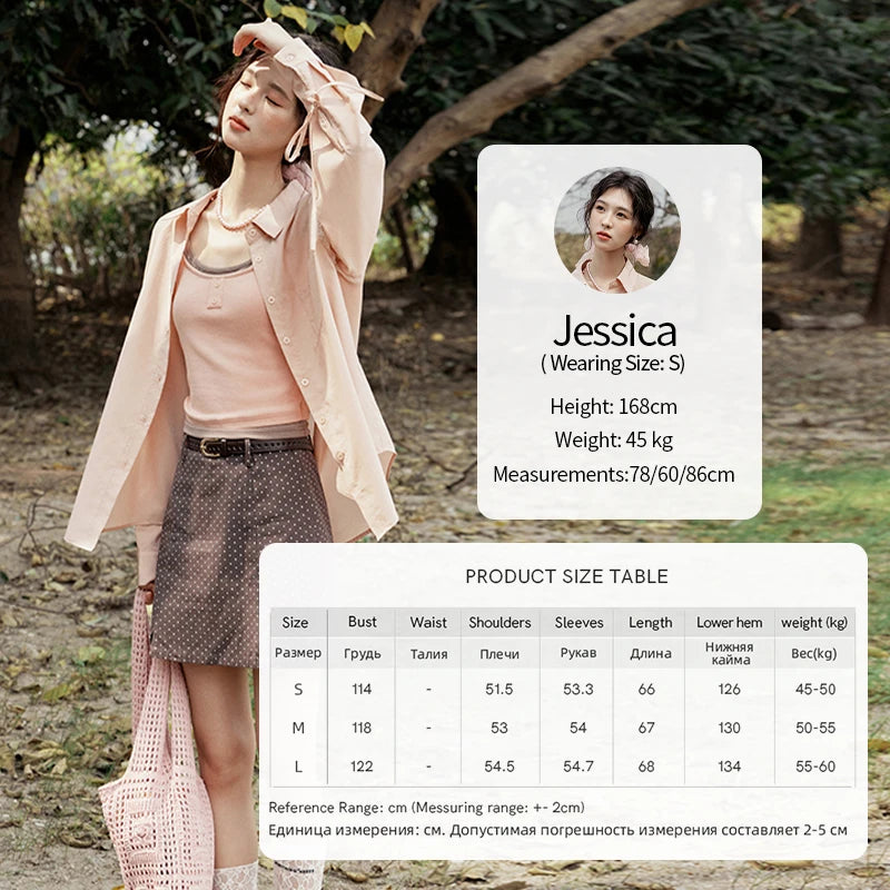 MISHOW Pink Long Sleeve Shirt for Women Spring 2025 Korean Splicing Lace Bow Tie Shirt Polo-neck Solid Versatile Tops MXE16C0767