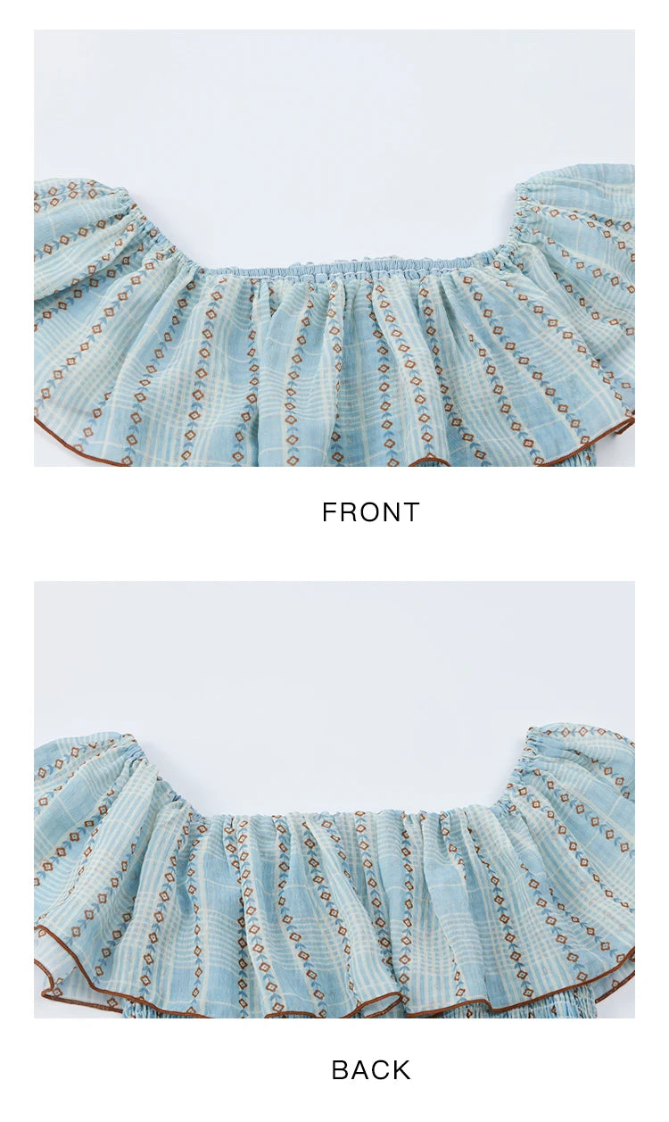 MISHOW Women's Fashion Slash Neck Chiffon Dress 2025 Ladies Elegant Vacation Striped French Dresses Female Clothing MXE39L2380