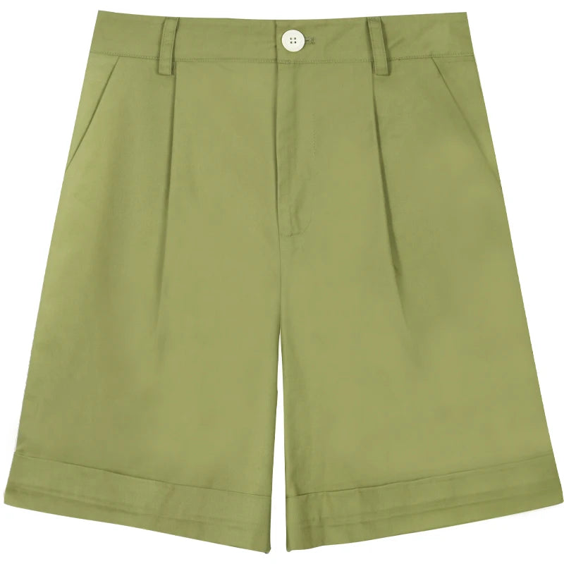 MISHOW Casual Solid Suit Short Pants for Women 2024 Summer High Waist Slim Straight Leg Pants Loose A-line Shorts MXD28K0647