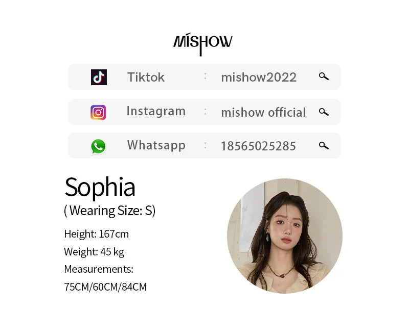 MISHOW Striped Sweater for Women 2025 Autumn New Asymmetrical Ruffled Diamond Shape Knitted Retro Women's Cardigan MXE51Z2633