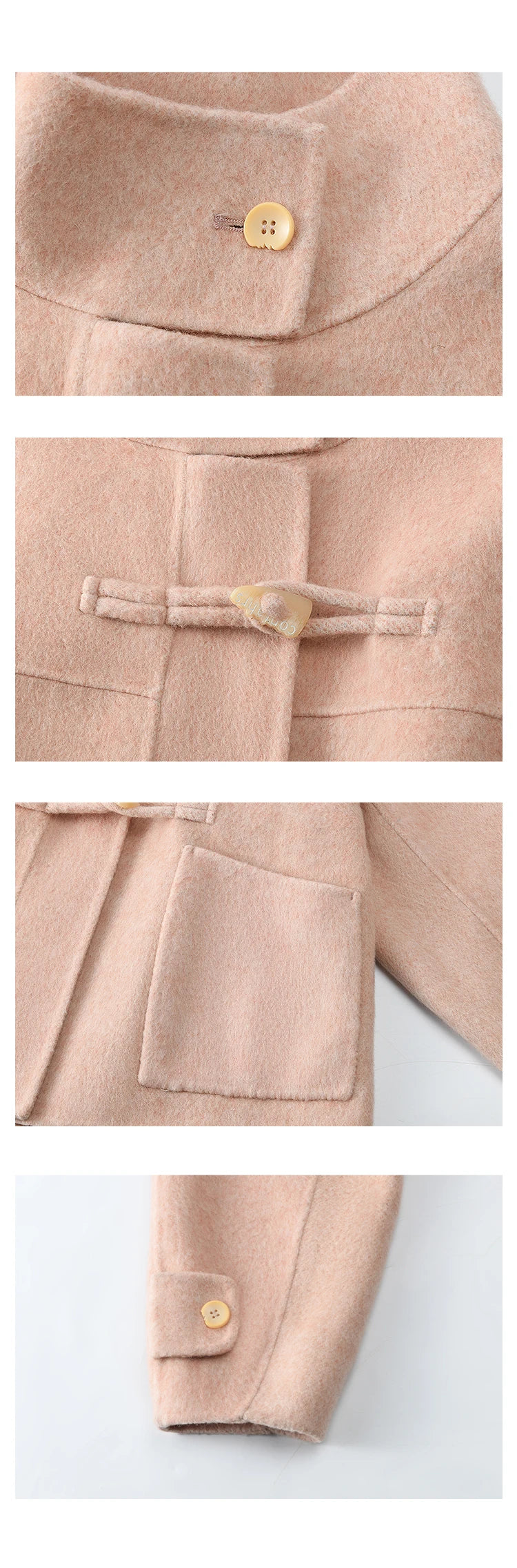 MISHOW Reversible Wool Velvet Coat Cow Horn Button Lapel Coat 2024 Winter Fashion Luxury Senior Korean Tweed Jacket MXD44W0446