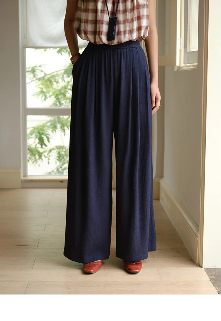 MISHOW Two Piece Set for Women Retro Red Grid Puff Sleeve Top+Casual Elastic Waist Wide Leg Pants Set 2025 Summer New MXE37T0649