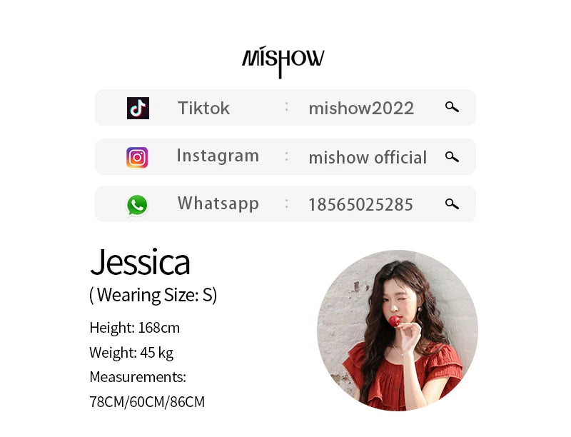 MISHOW Women's French Square Collar Blouses 2024 Summer Retro Red Ruffle Lace Cake Top Puff Sleeve Solid Sweet Blouse MXD30X1488