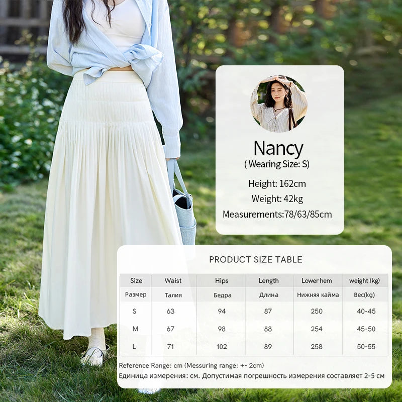 MISHOW Casual Versatile Skirt Women 2025 Spring Solid New A-line Slim Long Skirts Female Fashion High Waist Clothing MXE12B0663