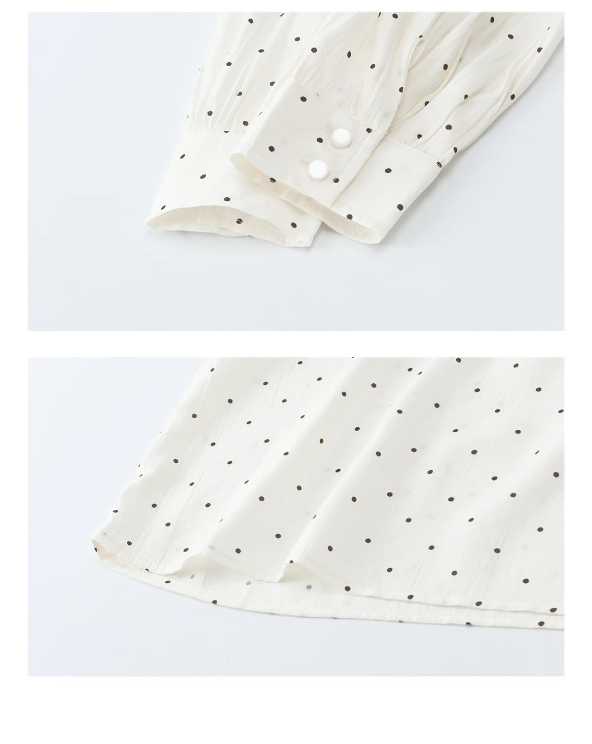 MISHOW Women's White Polka Dot Blouse Spring Bow Tie Neck Sheer Chiffon Blouses Casual Long Sleeve Top Office Lady MXF13X2531