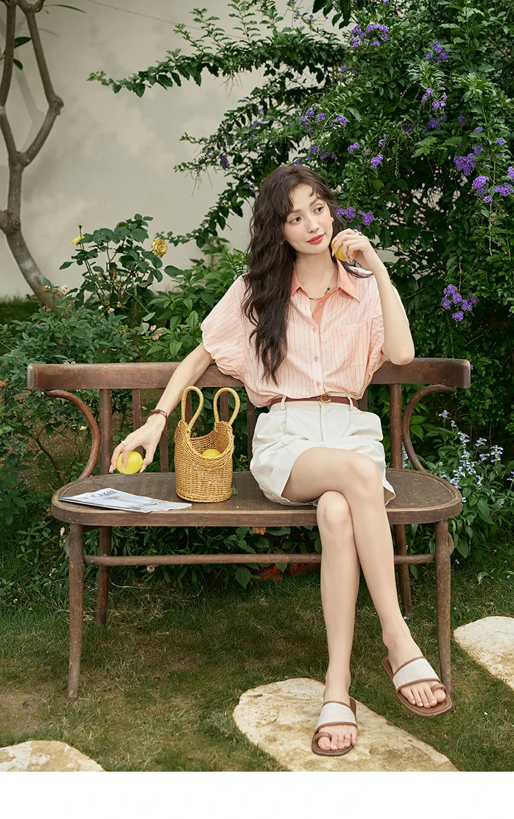 MISHOW Casual Solid Suit Short Pants for Women 2024 Summer High Waist Slim Straight Leg Pants Loose A-line Shorts MXD28K0647