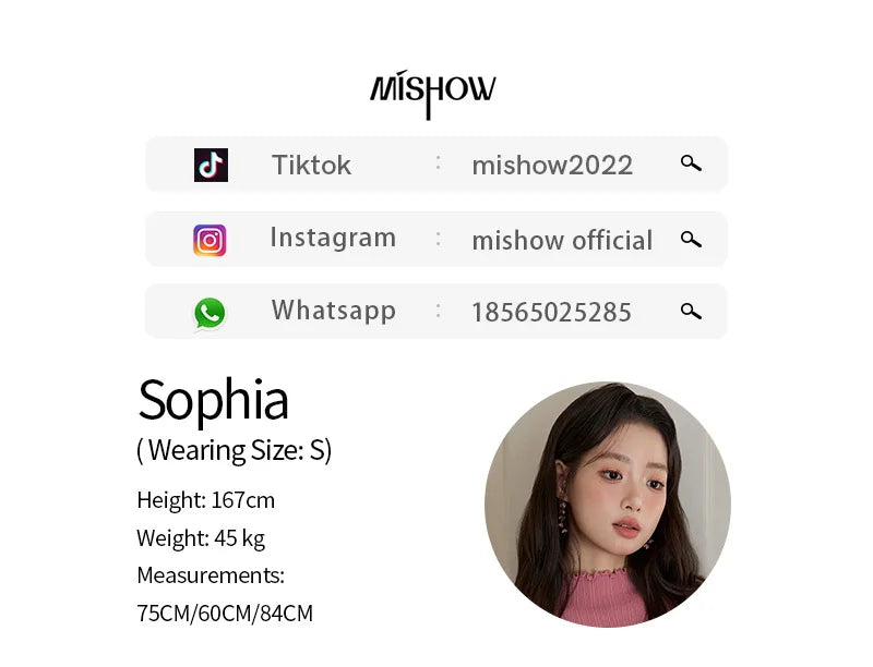 MISHOW Women's Long Sleeve Top 2025 Autumn New Casual Solid Turtleneck Slim Knit Wood Ear Edge Trumpet Sleeve Top MXE51Z2552