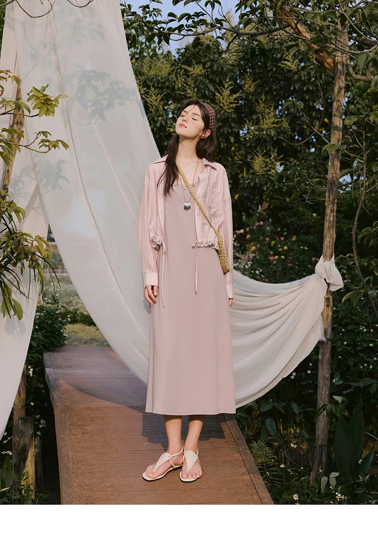 MISHOW Holiday Summer Vest Dresses Women 2025 New Solid Sleeveless Round Neck Slimming Long Dress Female Fashion MXE33L2205