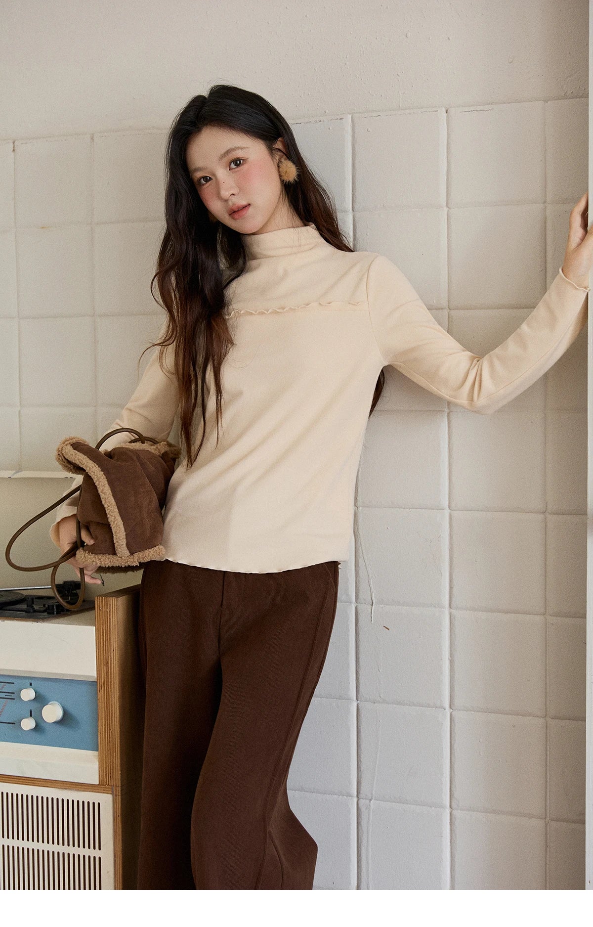 Mishow Multi-Color Thermal Turtleneck Top MXE91Z2784