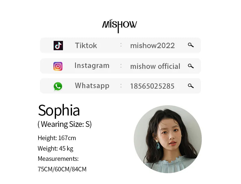 MISHOW Blue Jacquard Texture Blouses 2025 Autumn Black Fungus Edged Stand Collar Blouse Bubble Sleeves Commuting Top MXE41X1934