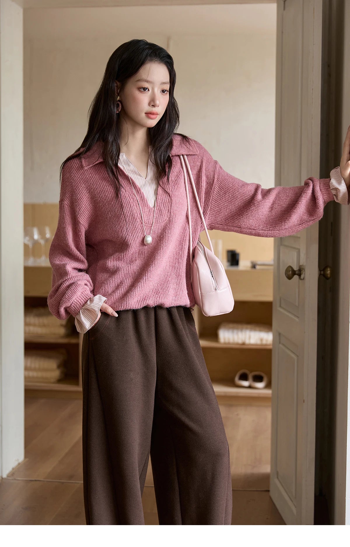 MISHOW Casual Pants for Women 2025 New Fashion Solid Loose Wide-leg Pants Commute Comfortable Women's Winter Pants MXE51K1093
