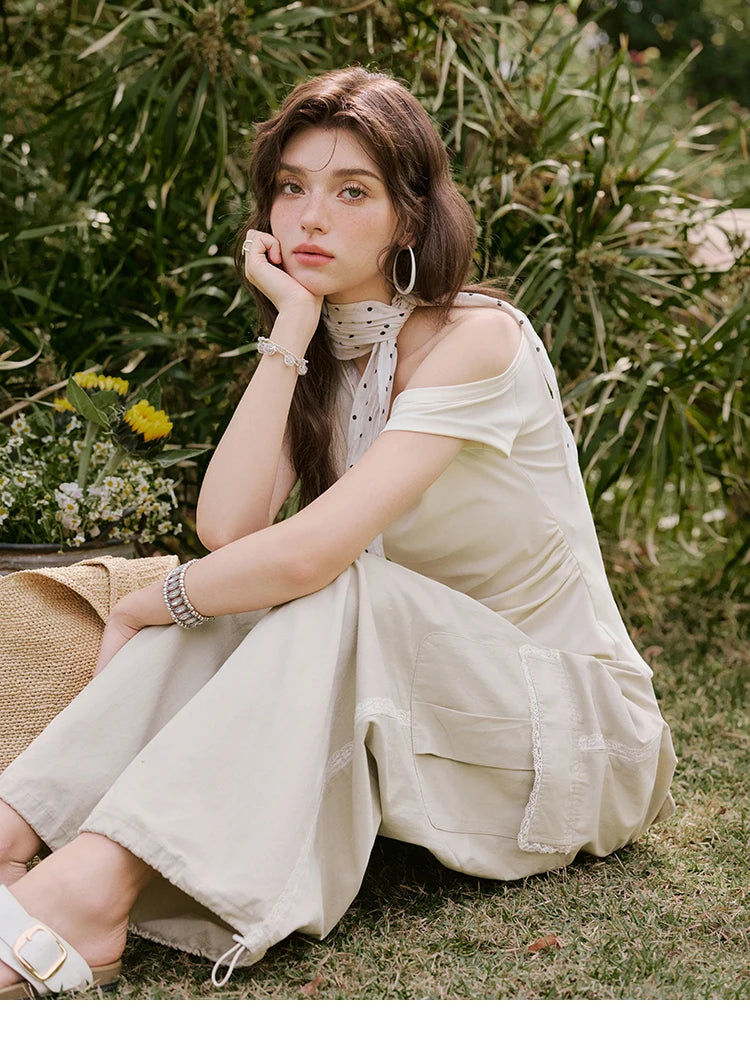 MISHOW Sexy Summer New T-shirts Women 2025 Short Sleeve Skew Collar Off-shoulder Lace Shirt Female Versatile Thin MXE31T0503