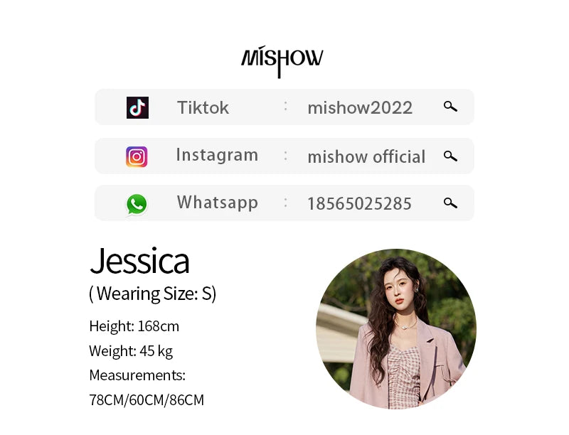 MISHOW Blazers for Women Spring 2025 Shoulder Pads Back Hem Slit Bow Coat Temperament Solid Single Breasted Blazer MXE13W0706